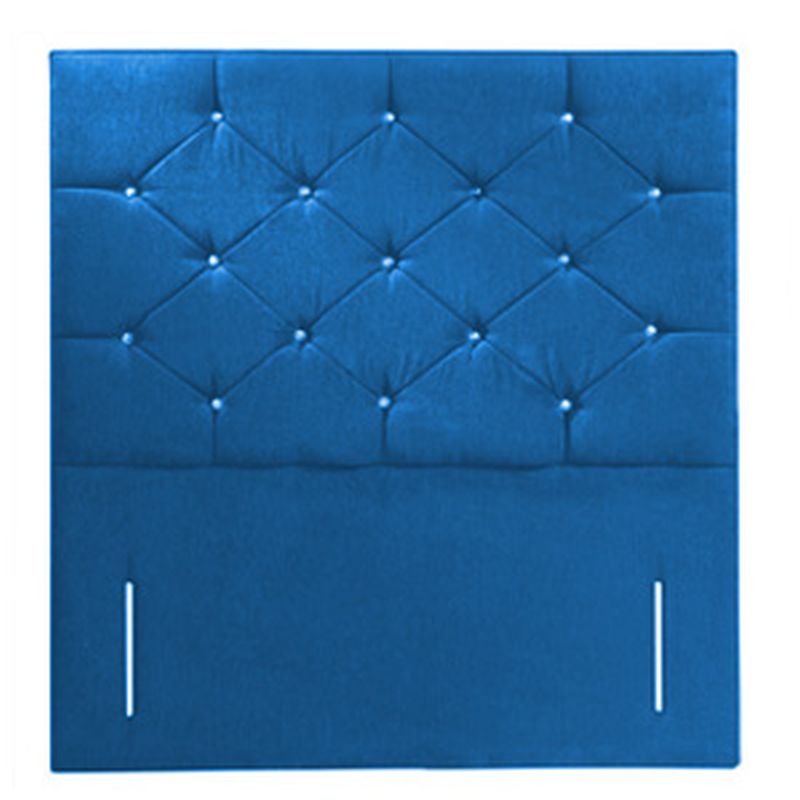 Bright Blue Buttoned Headboard